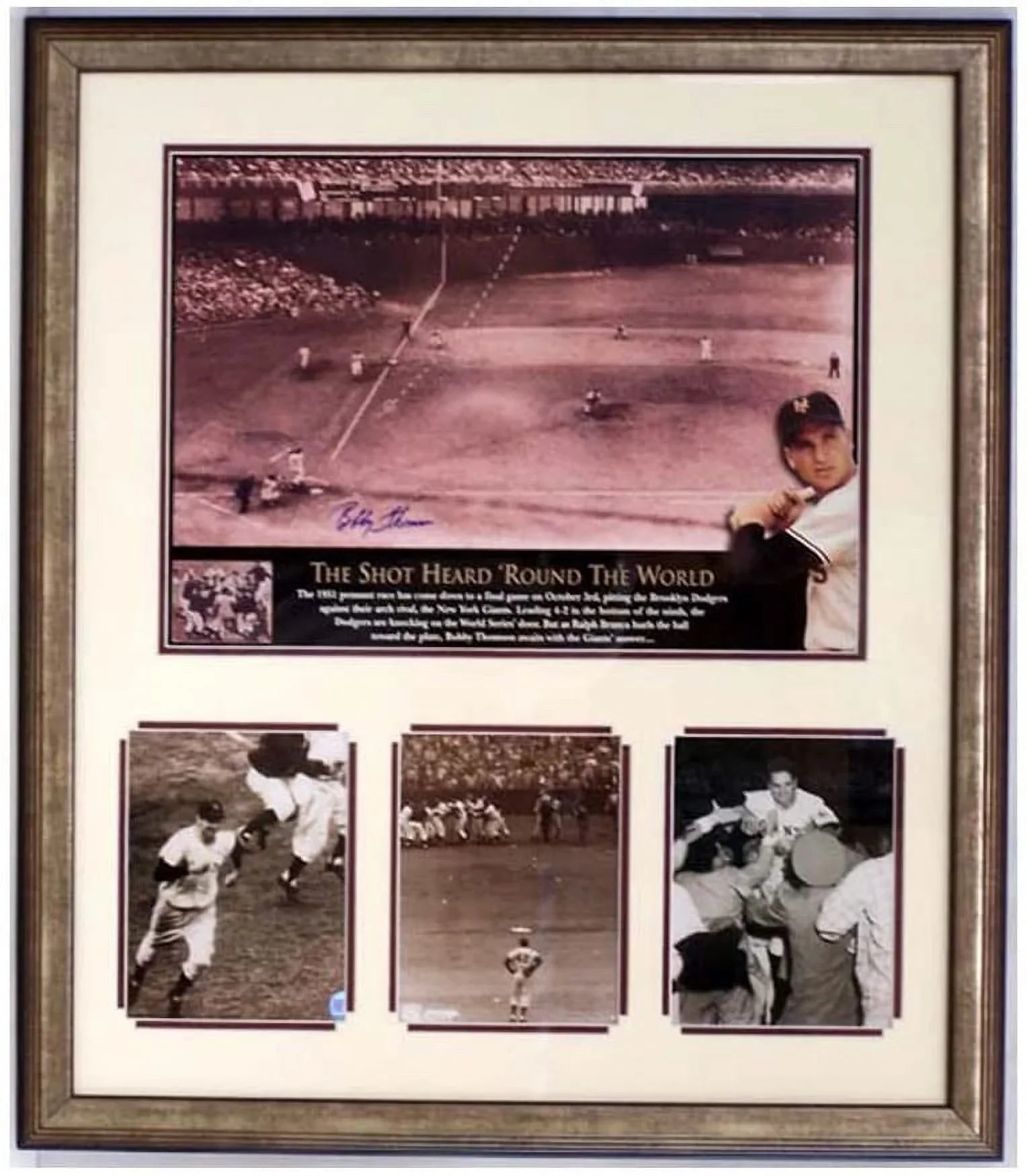Encore Sizeelect 30x34 Autographed Frame Bobby Thomson Sizehot Heard Around The World