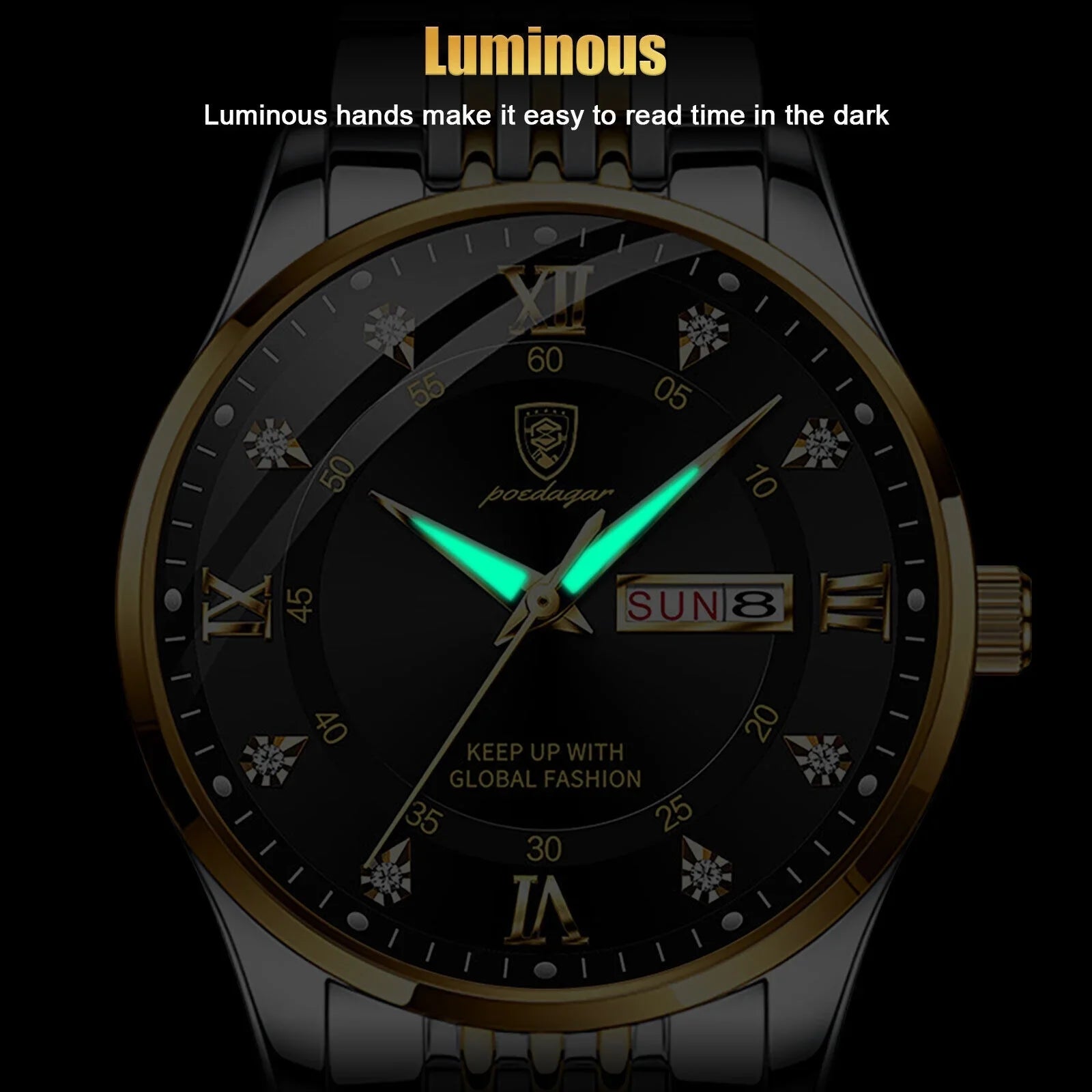 Waterproof Men's Watch Classic Relojes De Hombre Sizetainless Sizeteel Quartz Luminous