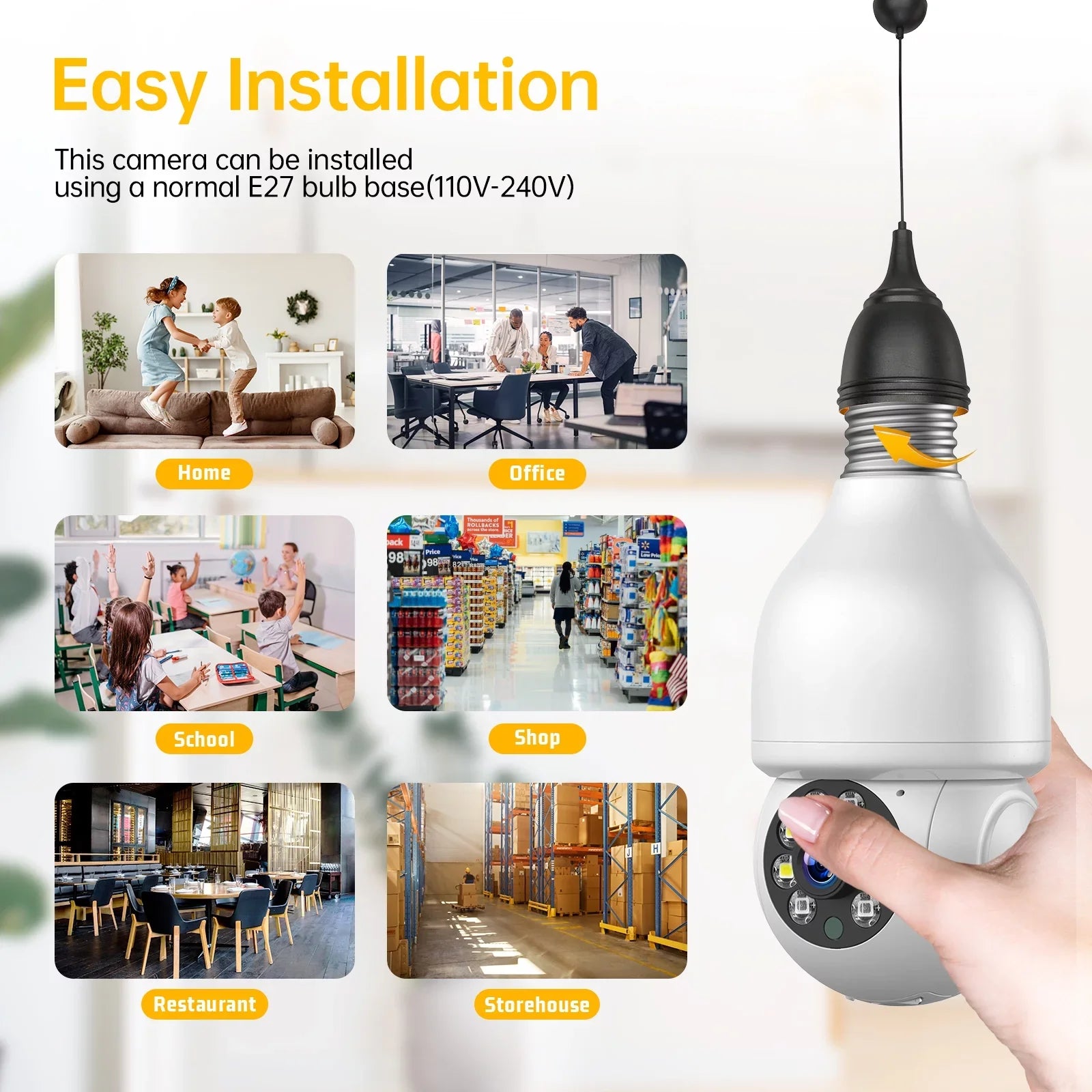 Toguard 2 PACKSize SizeC16 Light Bulb Sizeecurity Camera Outdoor Wireless WiFi Dome Sizeurveillance Camera