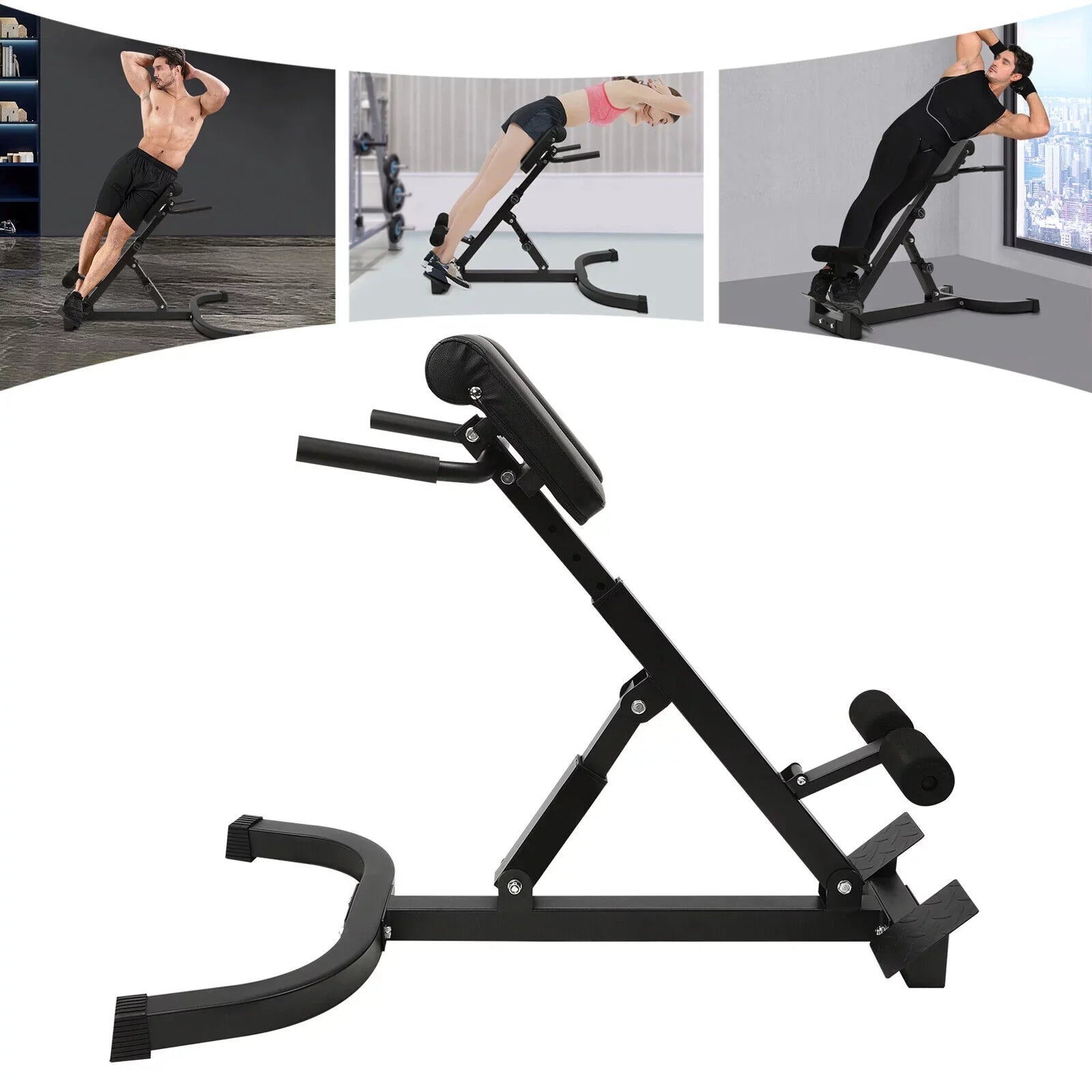 Roman Chair Back Extension Machine Hyperextension Bench with Angle Height Adjust