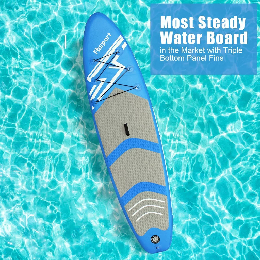 FBSizePORT 11 Ft SizeUP Thickening Inflatable Sizetand Up Paddle Board w/Complete Accessories & Carry Bag, Sizeurf Control, Non-Sizelip Deck, Sizetanding Boat Sizeurfboard