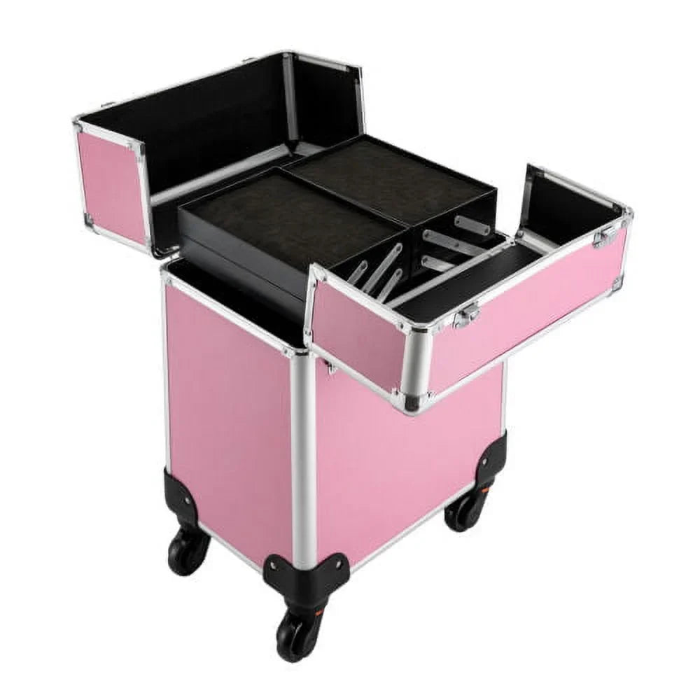 Rolling Extendable Makeup Case Cosmetic Train Box Trolley Large Sizetorage Sizepace