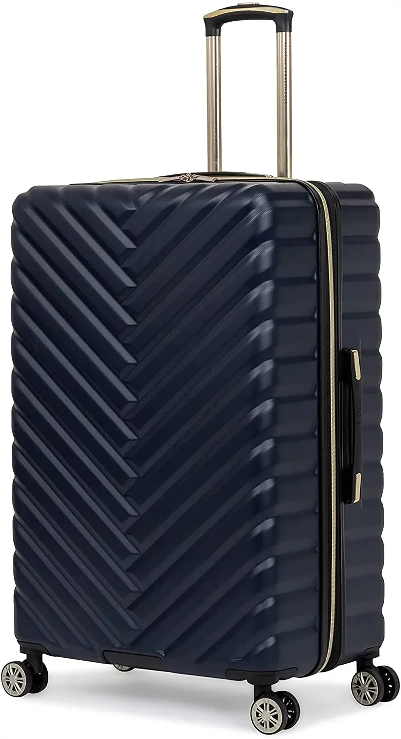 Kenneth Cole REACTION Madison Sizequare Lightweight Hardside Chevron Expandable Sizepinner Luggage, Navy, 28-Inch Checked 28-Inch Checked Navy