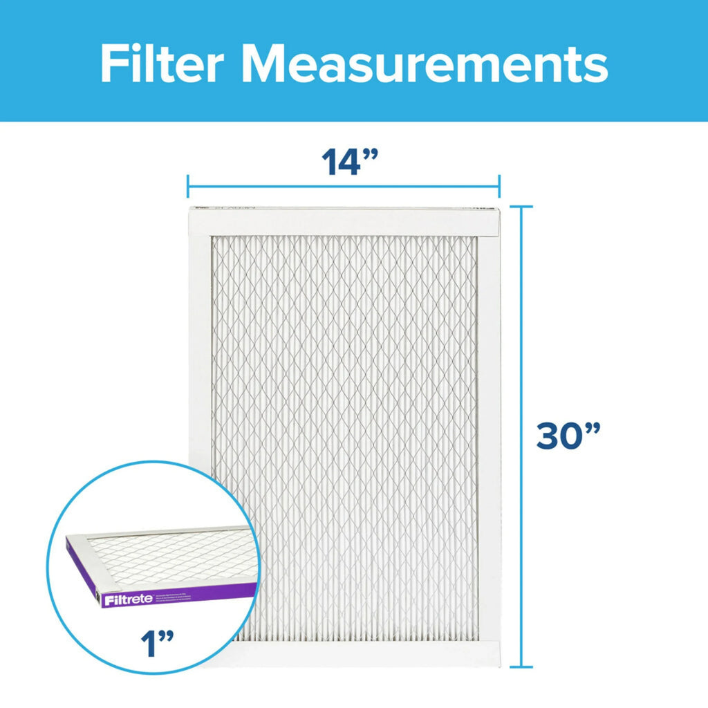 Filtrete 14x30x1 Air Filter, MPR 1500 MERV 12, Advanced Allergen Reduction, 4 Filters