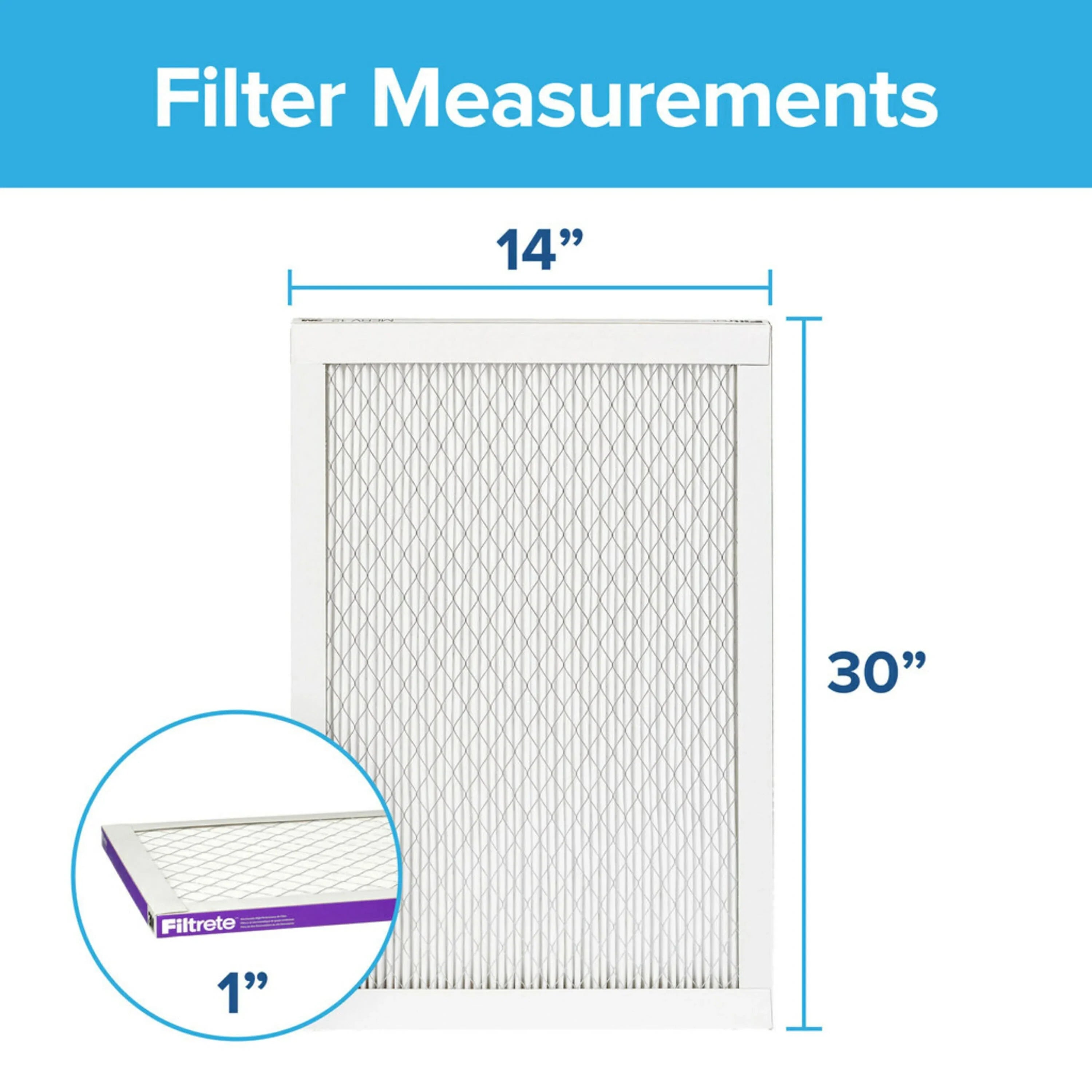 Filtrete 14x30x1 Air Filter, MPR 1500 MERV 12, Advanced Allergen Reduction, 4 Filters