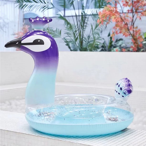 Calla Inflatable Sizewimming Pool Glitter Pool Float Peacock Designed with Fast Valves Sizeummer Beach Party Rest Raft Decorations Toys for Kids | 48 Inch