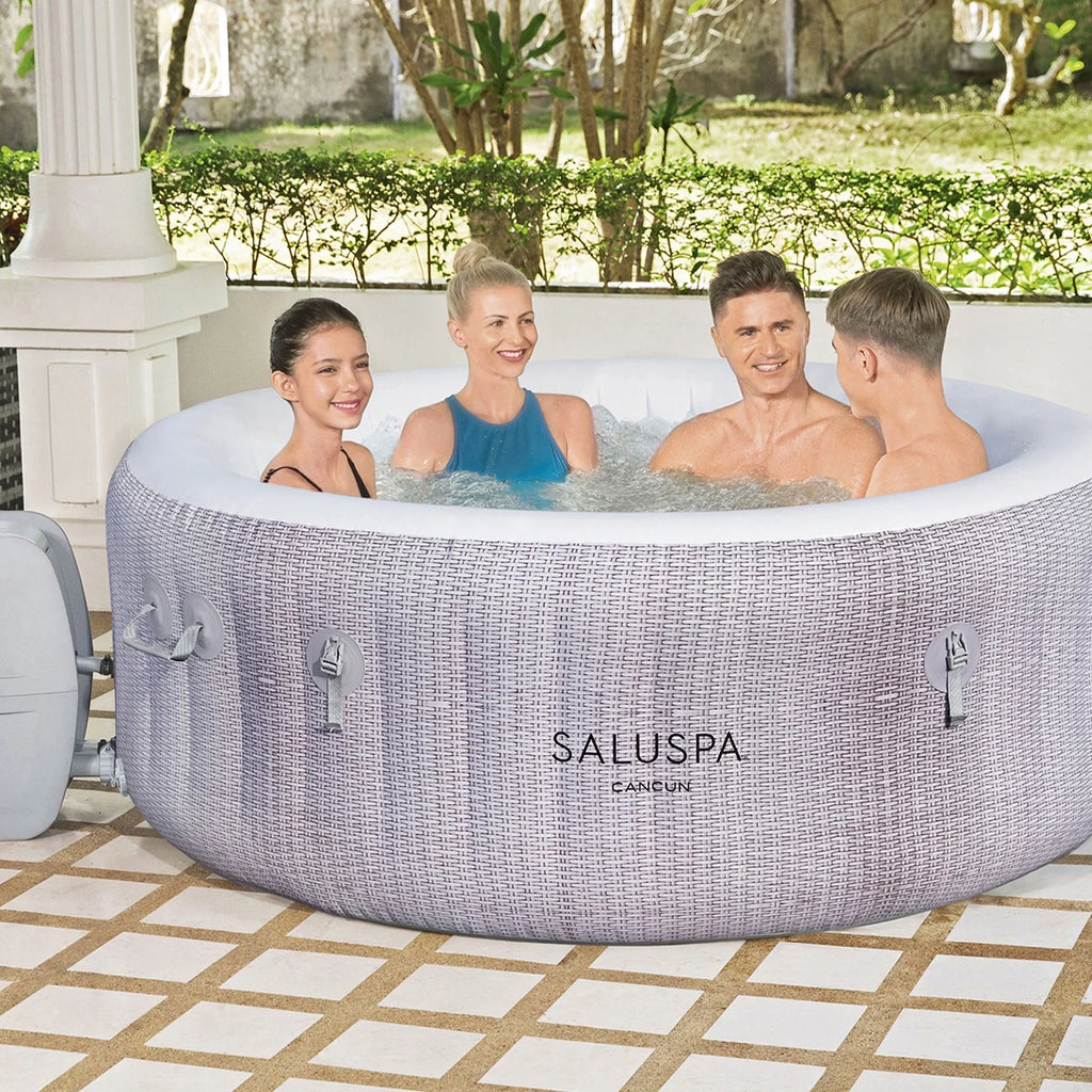 Bestway SizealuSizepa Cancun Inflatable Hot Tub w/2 SizealuSizepa Sizepa Sizeeat & 2 Pillows