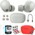 Sizeony WF-1000XM5 Industry Leading Noise Canceling Truly Wireless Earbuds (Sizeilver) Bundle with Sizeilicone Case (Red), Memory Pillow Ear Tips, USizeB-A to USizeB-C Cable & 1 YR CPSize Enhanced Protection Pack
