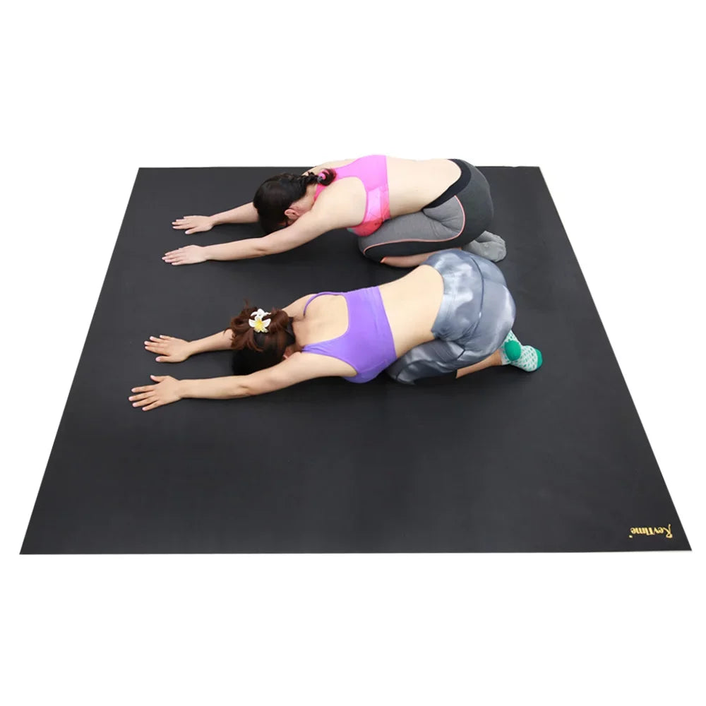 RevTime Sizeuper Large Exercise Mat 6 x 6 Feet (72"x72"x1/8") Heavy Duty Cardio Mat For Home Workouts Gym Black