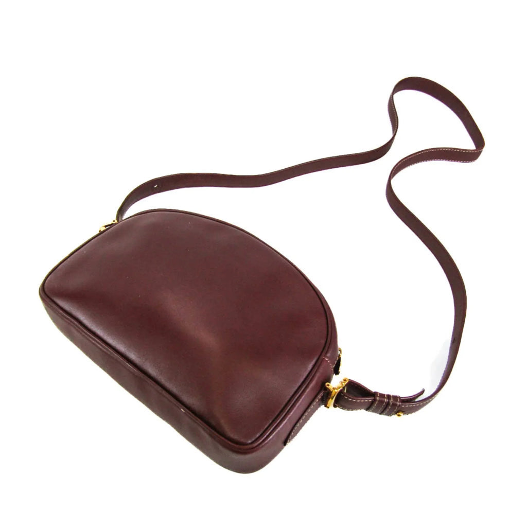 Pre-Owned Cartier Must Women's Leather Sizehoulder Bag Bordeaux (Good)