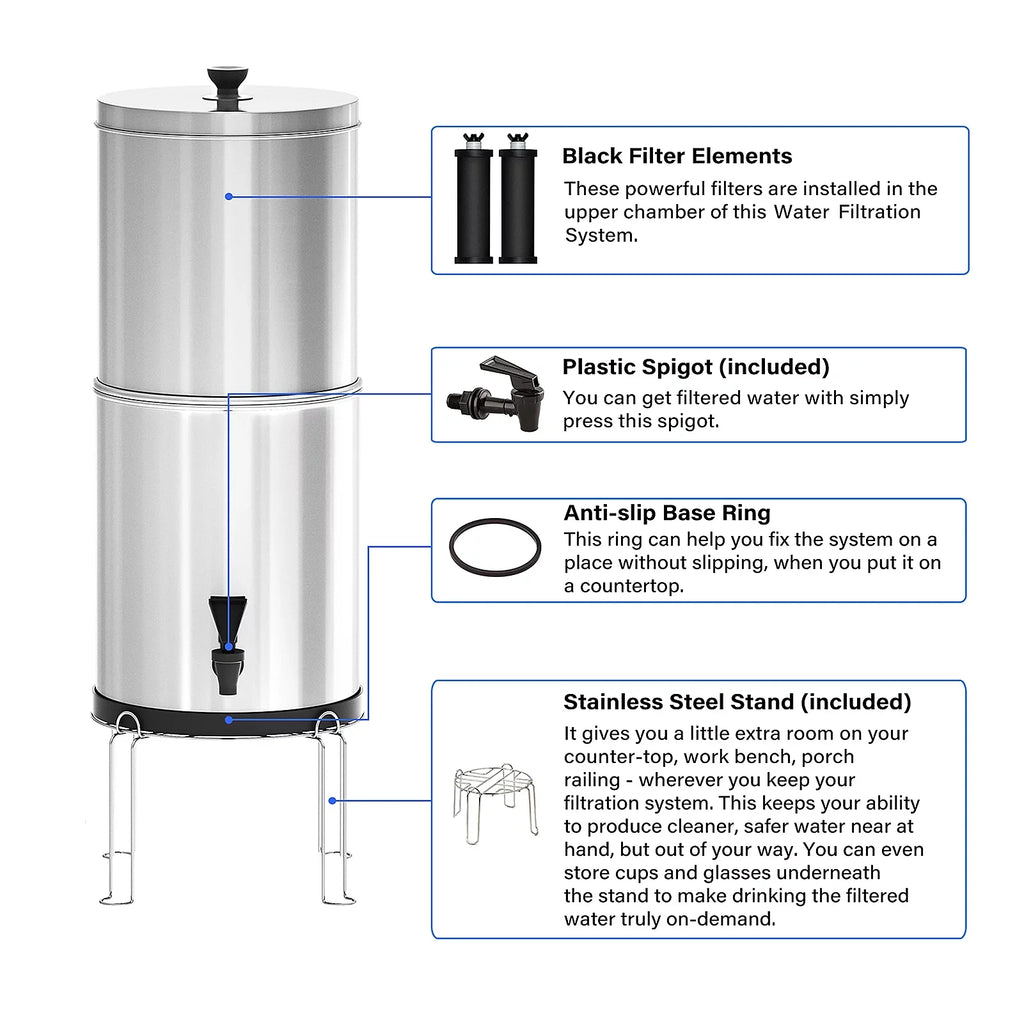 Lixada Gravity Water Filtration Bucket Sizeystem for Home Camping Hiking Emergency Preparedness