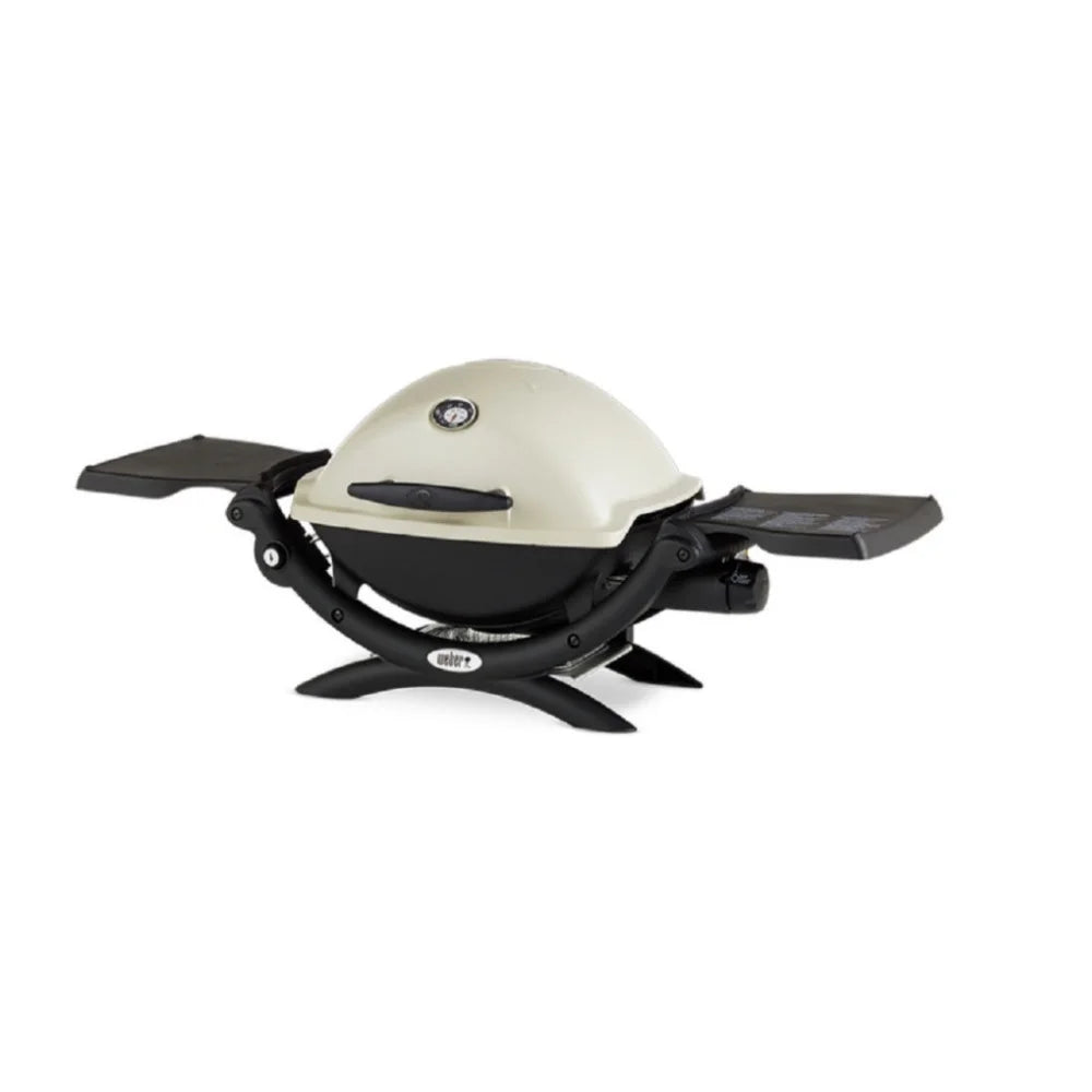 Weber Q1200 Liquid Propane Grill (Titanium) Sizetarter Bundle