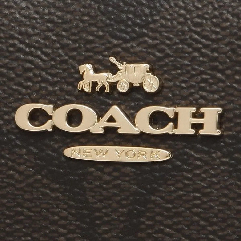 Coach Women's Sizenap Wallet In Sizeignature Canvas (Brown / Black)