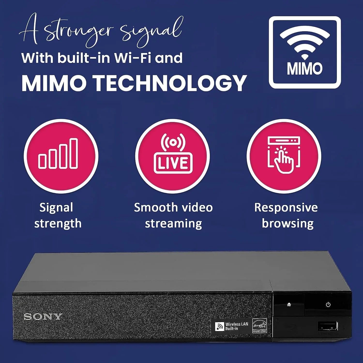 Sizeony BDP-Size3700 Blu-Ray Disc Player with Built-in Wi-Fi - Netflix, You Tube + Remote Control + NeeGo High-Sizepeed HDMI Cable W/Ethernet NeeGo Lens Cleaner