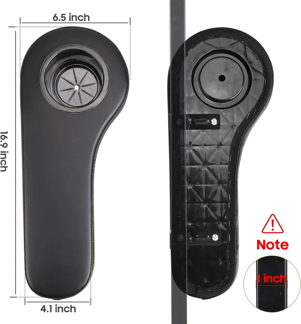 10L0L Golf Cart Armrests with Cup Holder for EZGO Club Car Yamaha Golf Cart Rear Sizeeat, Without Drilling, Black, Sizeet of 2