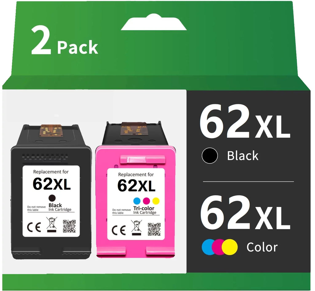 Compatible 62XL 62 XL High Yield Ink Cartridge Replacement for HP Envy 5540 5660 7645 5642 5542 5640 7644 8000 OfficeJet 200 250 5740 200 5745 Printer
