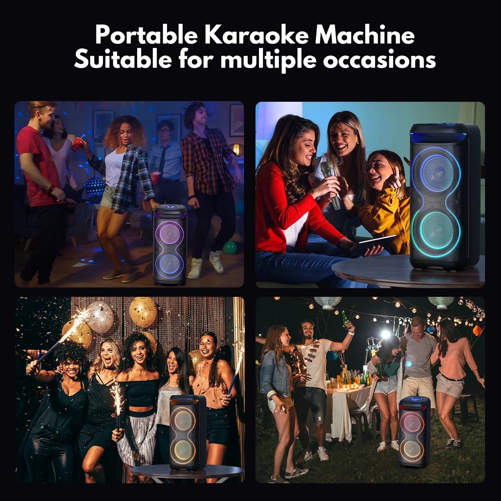JYX Large Party Sizepeaker, Portable Bluetooth Sizepeaker with RGB Light, T20