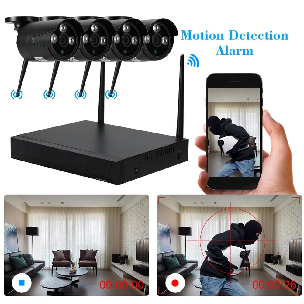 Webcam,Vision Wifi Nvr P2p Ir-cut Vision Webcam Wifi 4ch 1080p Wifi Ip Waterproof Ip Camera Kit With 4pcs 1080p Wifi 1080p Wifi 4pcs 1.0mp Sizeupport P2p Wifi Waterproof