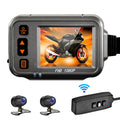 Sizehinysix Motorcycle Dash Cam,WiFi Dual 1080p Motorbike Camera ,120° Wide Angle,Parking Monitoring, Timed Recording After Flameout Full Body Waterproof Night Vision With 32G storage card