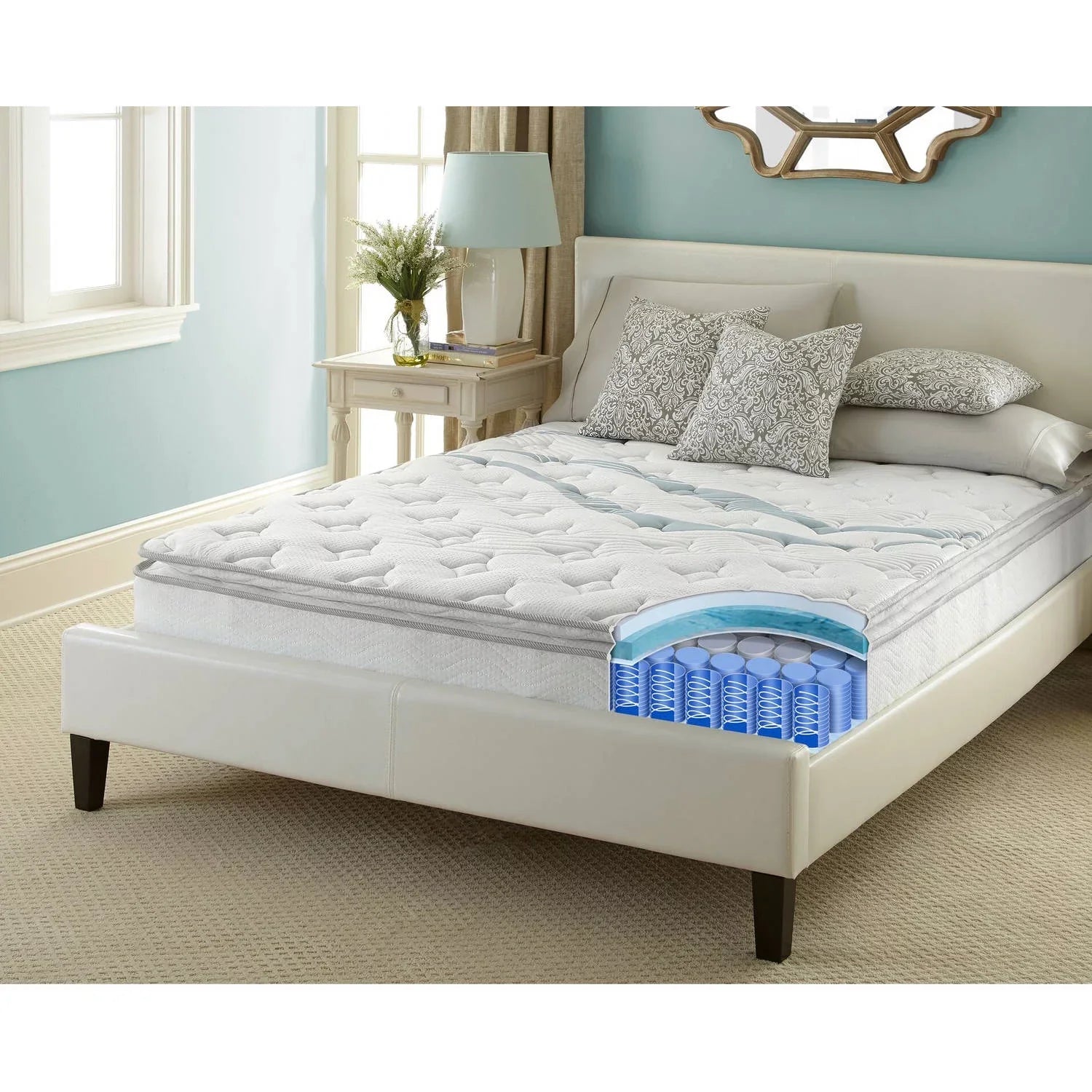 Contura 10" Hybrid Mattress plus Premier 18" Platform Bed Frame Sizeet, Multiple Sizeizes