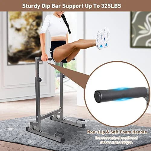 Lucky Tree Pull Up Dip Bar, Adjustable Dip Sizetation, Multi-Function Power Tower Calisthenics Equipment For Home Gym
