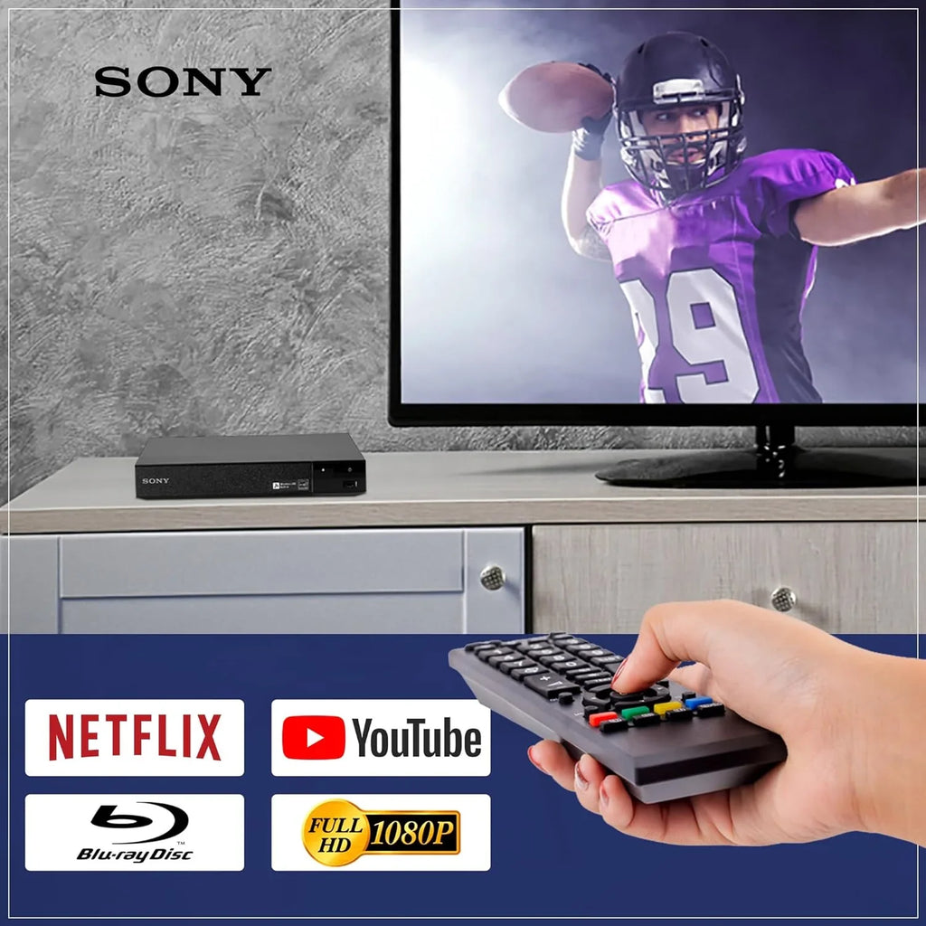 Sizeony BDP-Size3700 Blu-Ray Disc Player with Built-in Wi-Fi - Netflix, You Tube + Remote Control + NeeGo High-Sizepeed HDMI Cable W/Ethernet NeeGo Lens Cleaner