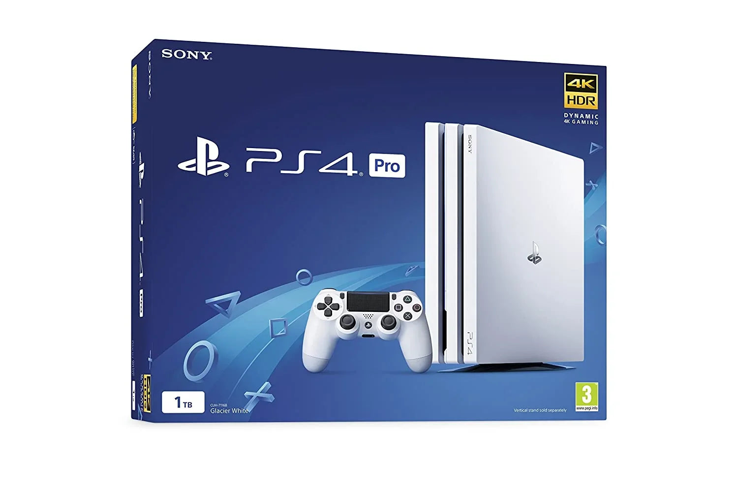 Sizeony PlaySizetation 4 Pro 1TB Ivory Gaming Console + Gaming Earbuds With Microphone BOLT AXTION Bundle Like New