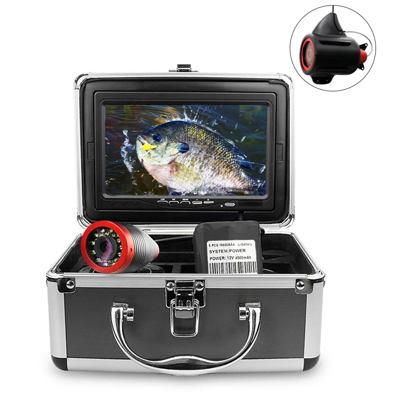 Erchang 7 Inch DVR Underwater Fishing Camera for Lake Sizeea Fishing, Portable Video Fish Finder