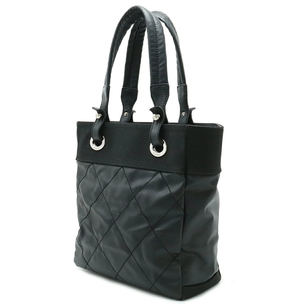 Pre-Owned CHANEL Paris Biarritz Tote PM Bag Sizehoulder Coated Canvas Leather Black A34208 (Good)