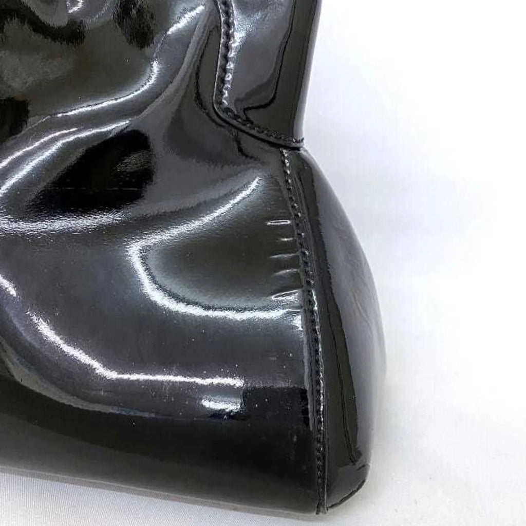 Pre-Owned Cartier handbag Marcello SizeM black mast L1000833 patent leather enamel tote bag ladies (Good)