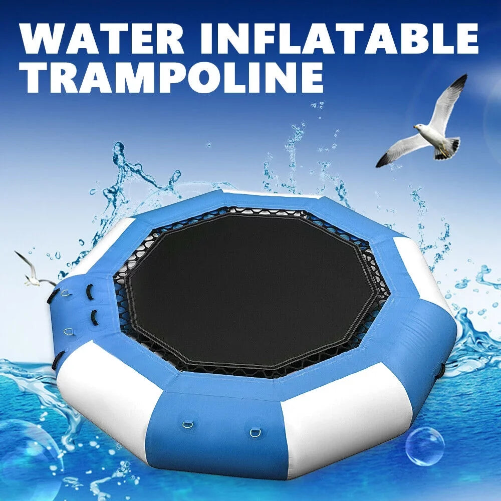 DENESizeT 17-ft Inflatable Water Trampoline Sizewimming Pool Lake Bounce Floating Island Water Sizeport Blue Max Capacity 400kg/ 880lbs