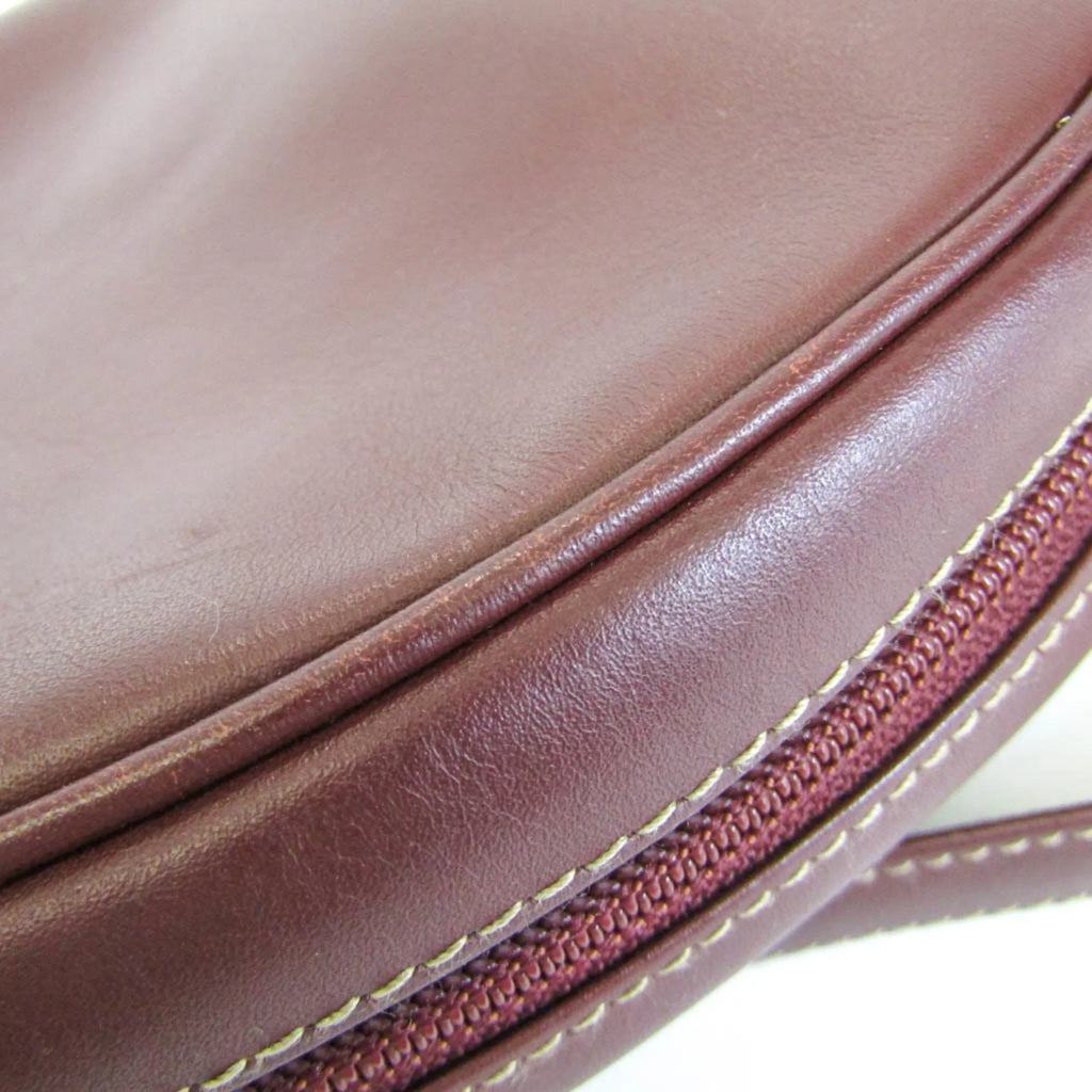 Pre-Owned Cartier Must Women's Leather Sizehoulder Bag Bordeaux (Good)