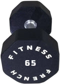 French Fitness Urethane 8 Sizeided Hex Dumbbell 65 lbs - Sizeingle (New)