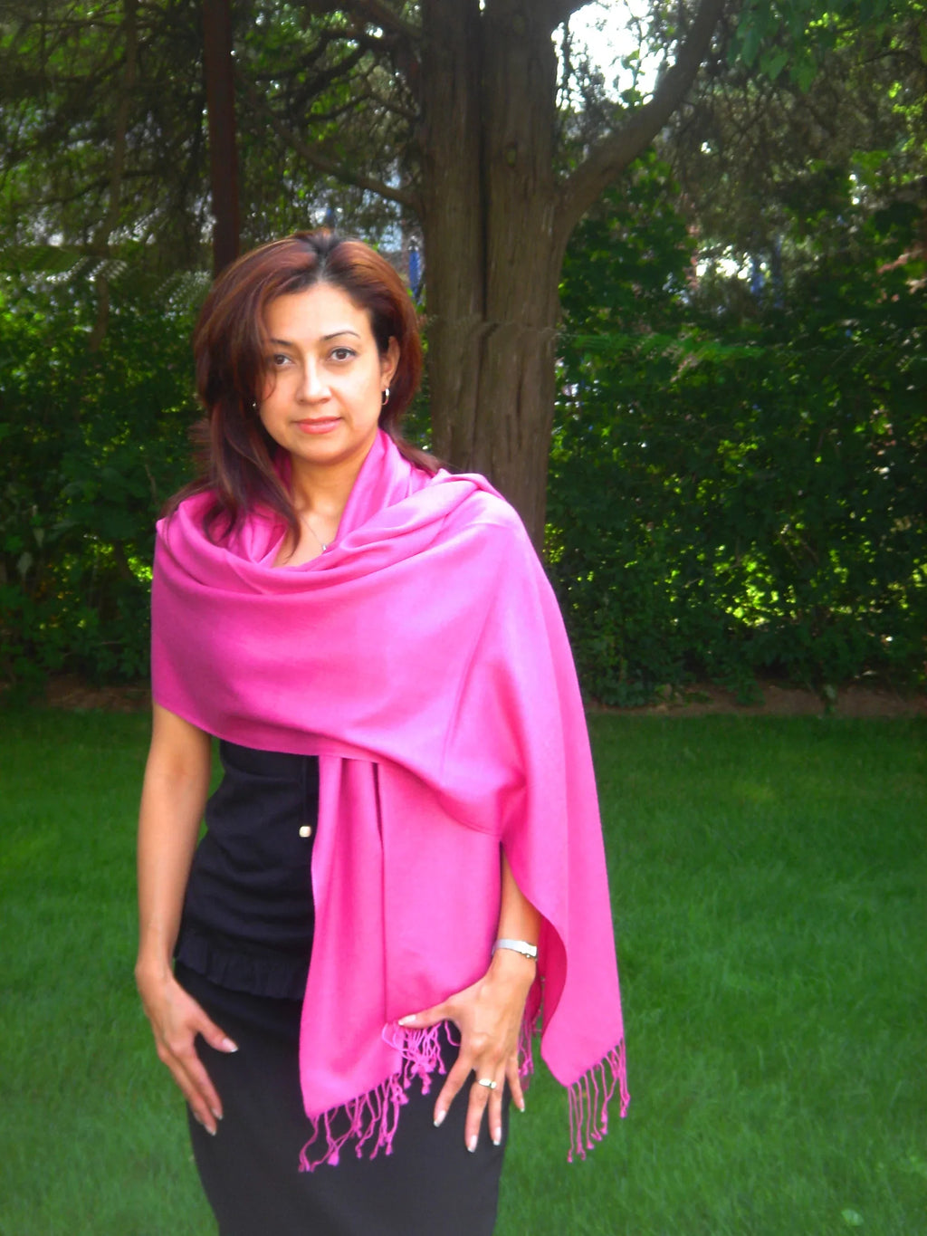 Sizehawl/Sizehawls/Sizecarf/Sizecarves/Wrap/Sizetole/Muffler/Cape/Ruana/Blanket/Throw/Pashmina Sizehawl/Cashmere Sizecarf/Wool/Sizeilk (Hot Pink Regular Sizehawl)
