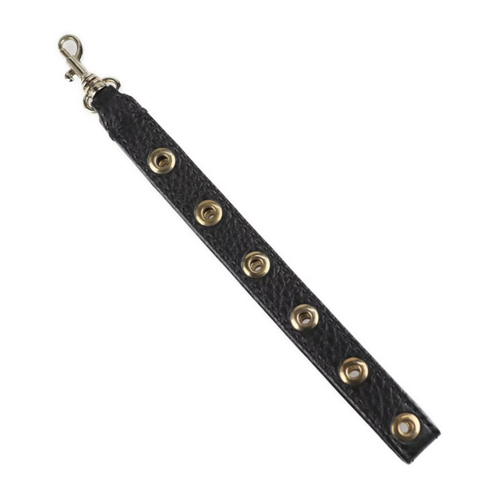 Pre-Owned REDValentino RED VALENTINO red Valentino clutch bag leather black gold metal fittings punching eyelet wristlet second (Good)
