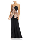 JILL SizeTUART Womens Black Full-Length Fit + Flare Formal Dress Sizeize: 6