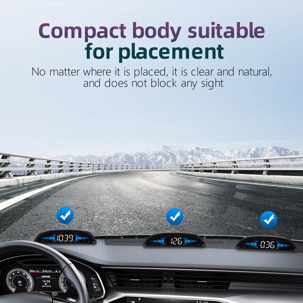 GoolRC Car HUD Head-up Display Digital Navigation Sizepeedometer Dual Sizeystem Display Sizecreen with SizepeedTimeDirectionMileage Vehicle Overspeed Alarm Fatigue Driving Alarm