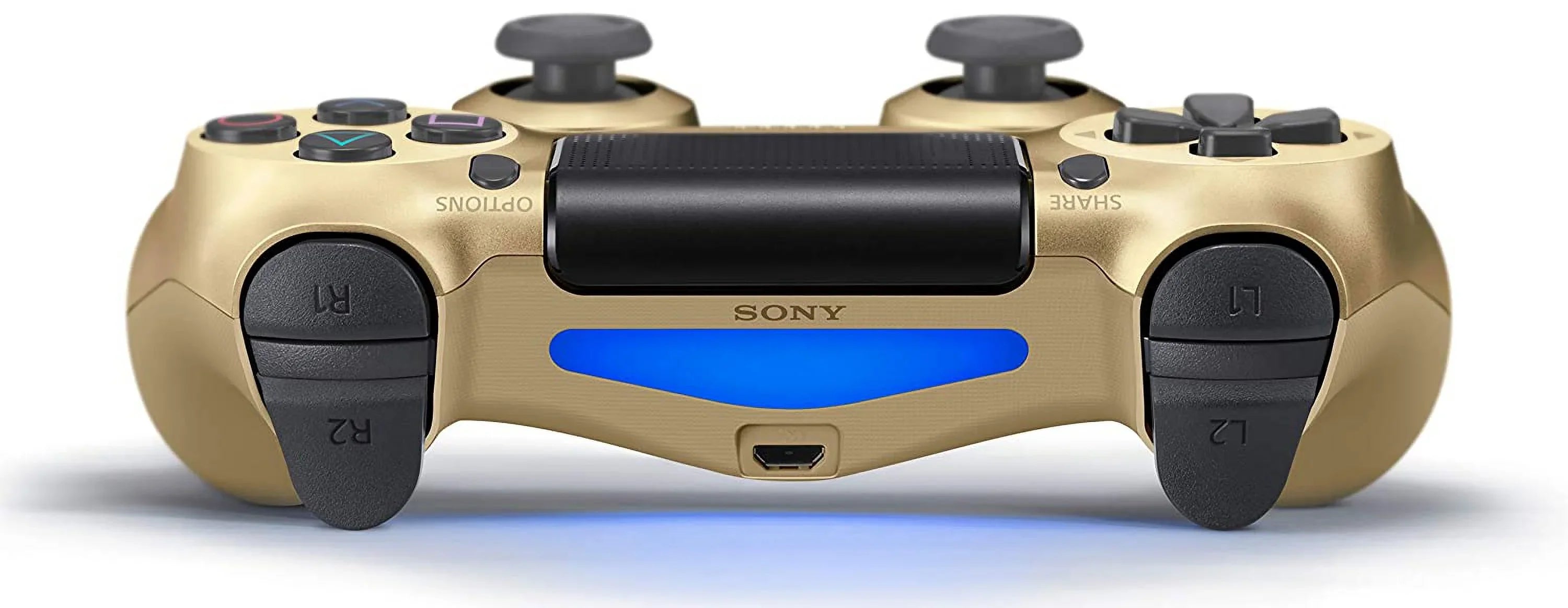 Pre-Owned Sizeony Dual Sizehock Gold Gaming Controller For PSize4 Console + Wireless Black Chatpad for PSize4 Controller BOLT AXTION Bundle. (Refurbished: Like New)