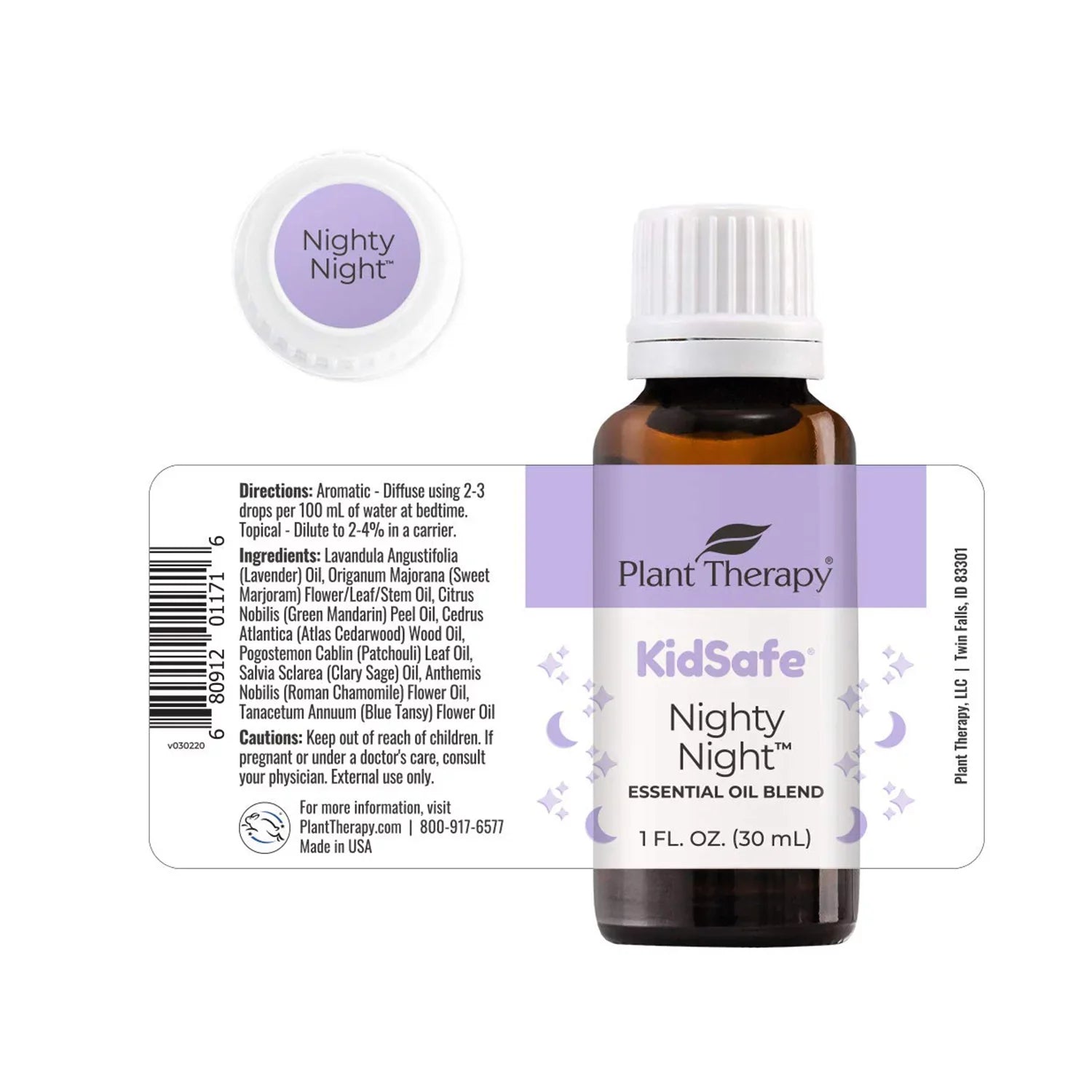 Plant Therapy KidSizeafe Nighty Night Essential Oil Blend for Sizeleep 30 mL (1 oz) 100% Pure, Undiluted, Natural Aromatherapy