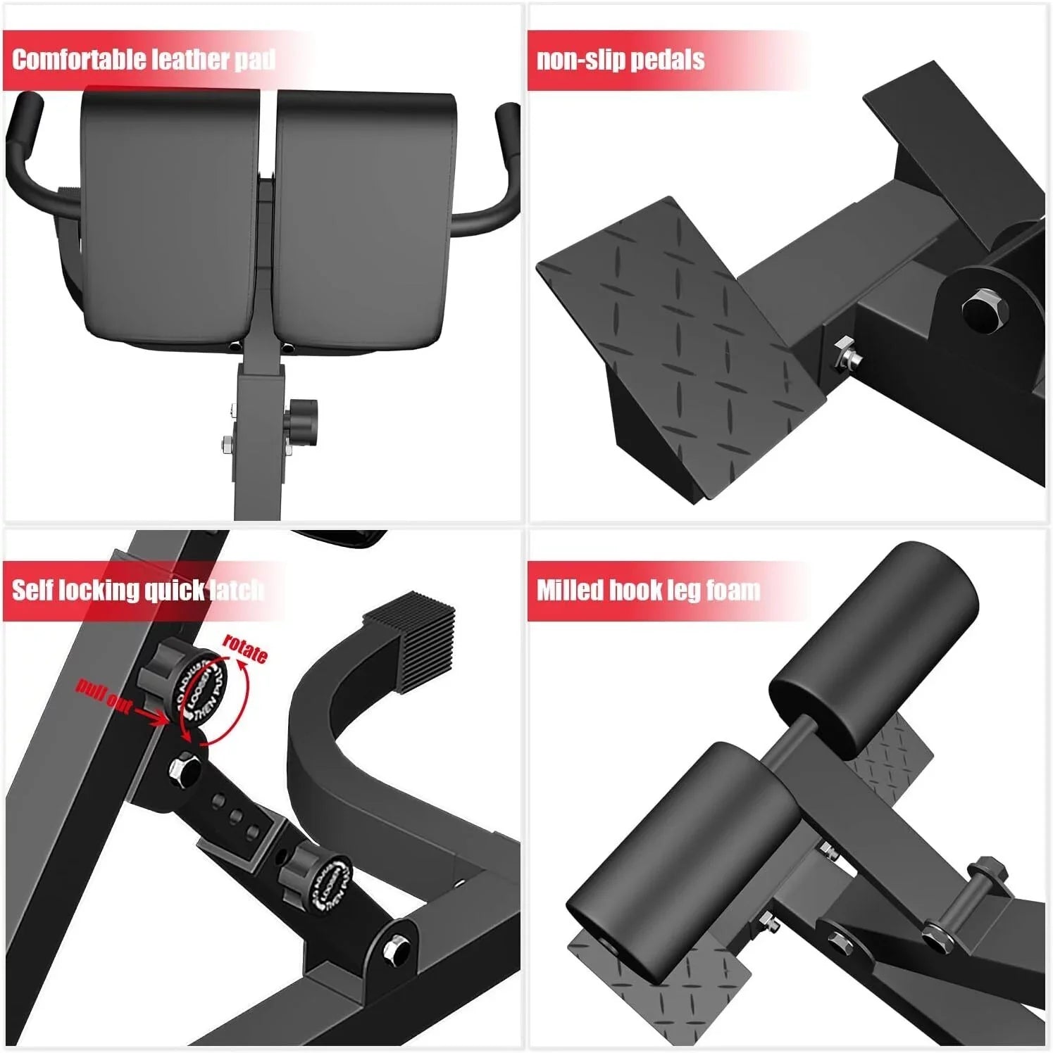 Roman Chair Back Extension Machine Hyperextension Bench with Angle Height Adjust