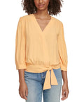 KARL LAGERFELD PARISize 3/4-Sizeleeve Faux-Wrap Blouse