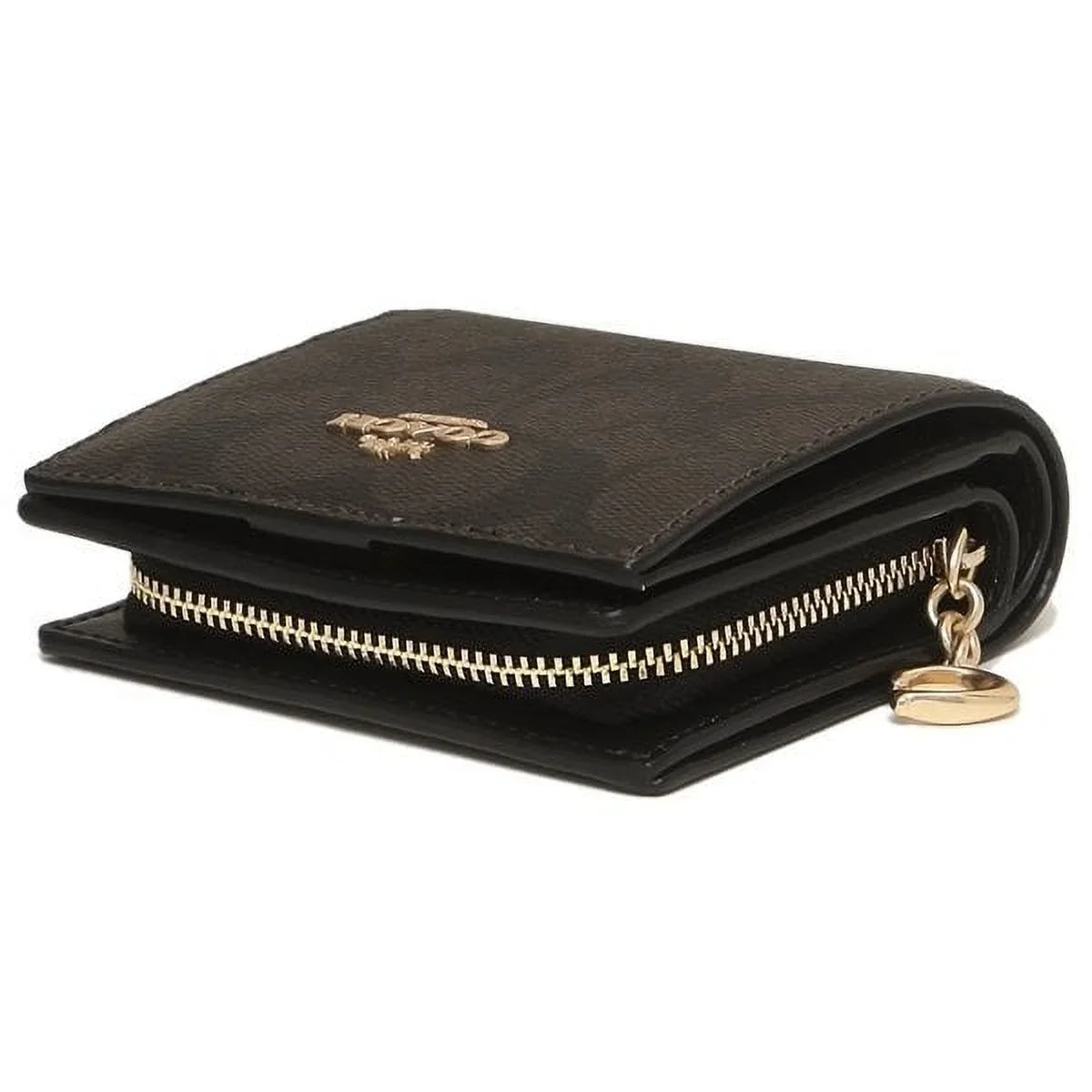 Coach Women's Sizenap Wallet In Sizeignature Canvas (Brown / Black)
