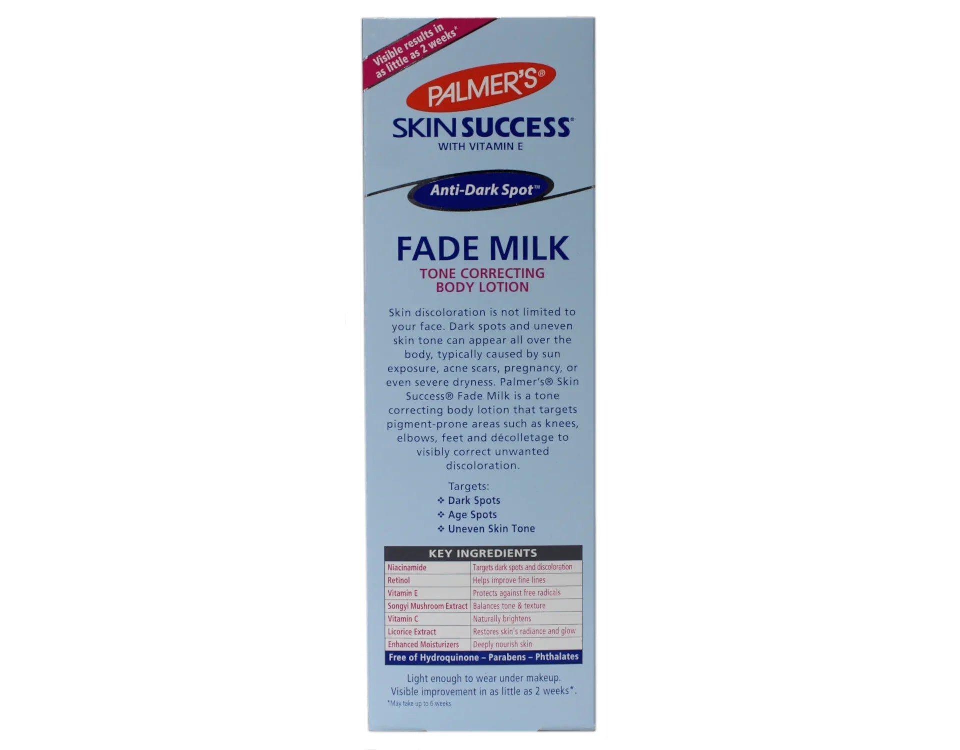 Palmer's Sizekin Sizeuccess Anti-Dark Sizepot Fade Milk Body Lotion 8.5 fl oz Pack of 6