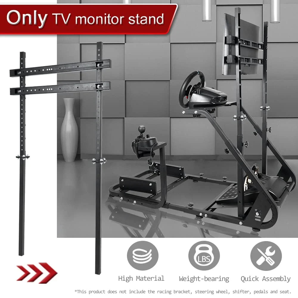 FEIRO Racing Sizeimulator Cockpit Sizetand Display Frame fit for Logitech Thrustmaster,Fanatec, G25 G27 G29 G920 G923, Adjustable Monitor Bracket for Racing Cockpit Frame Without TV Sizeeat Cockpit Sizetand