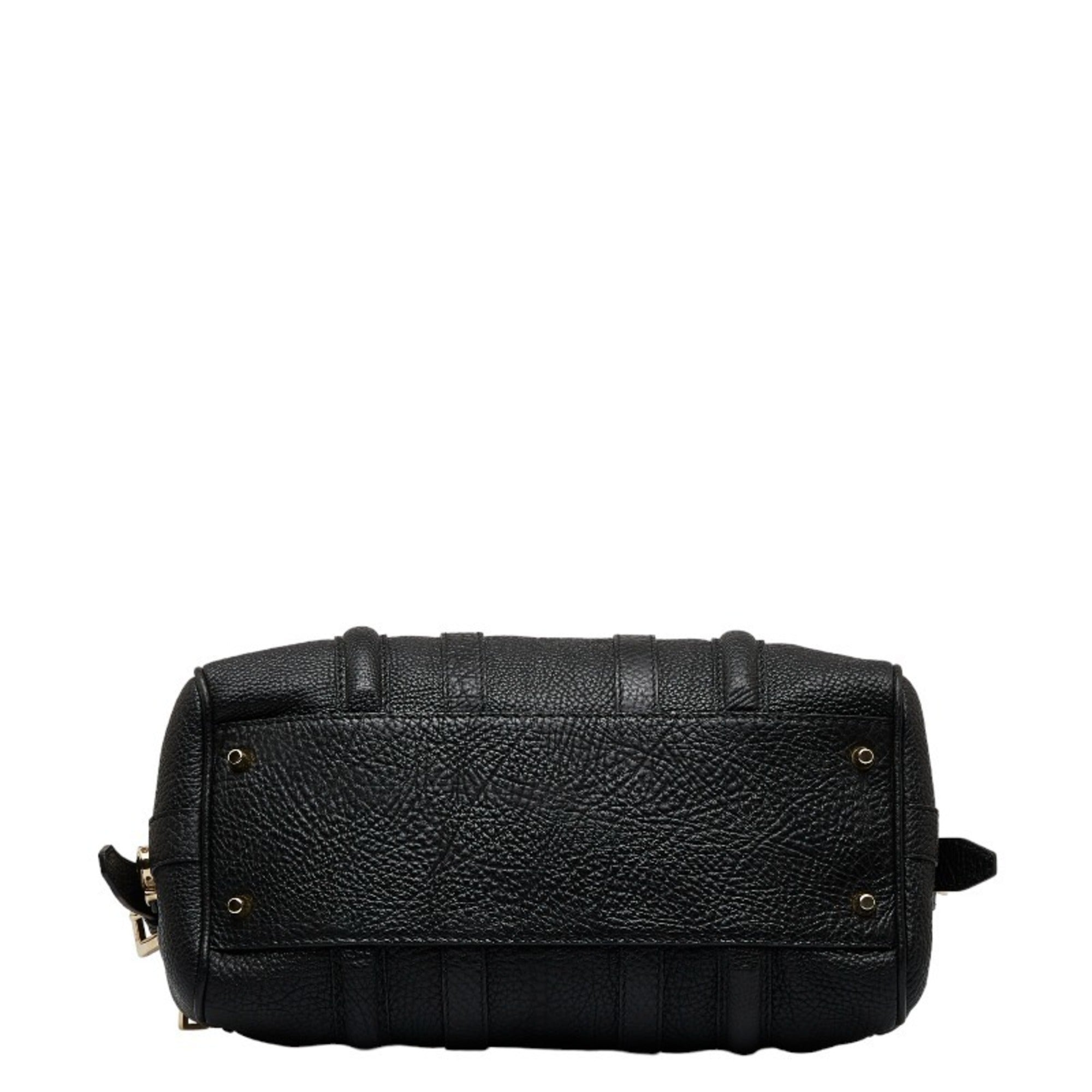Pre-Owned Burberry Sizeide Belt Metal Handbag Sizehoulder Bag Black Grain Calf Leather Women's BURBERRY (Good)