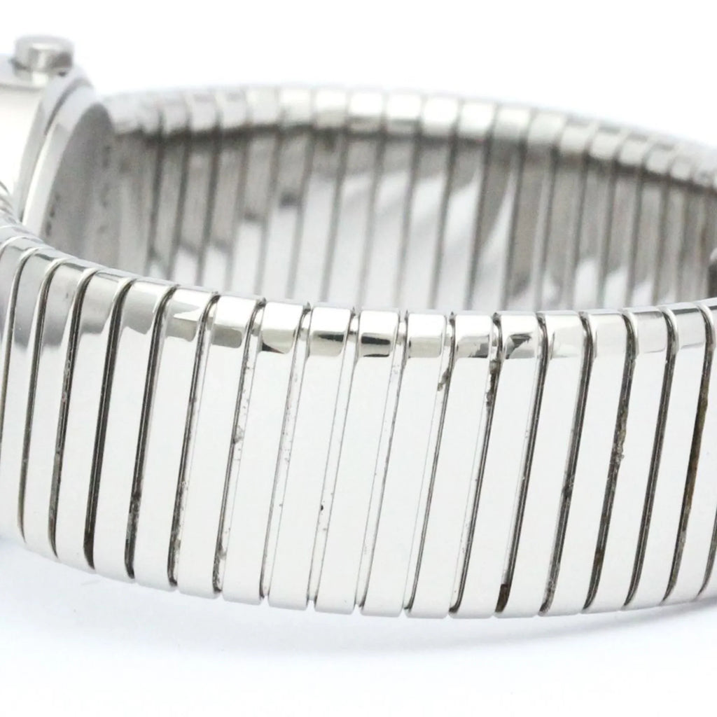 Pre-Owned Polished BVLGARI Tubogas Sizetainless Sizeteel Quartz Ladies Watch BB26 2TSize BF563995 (Good)