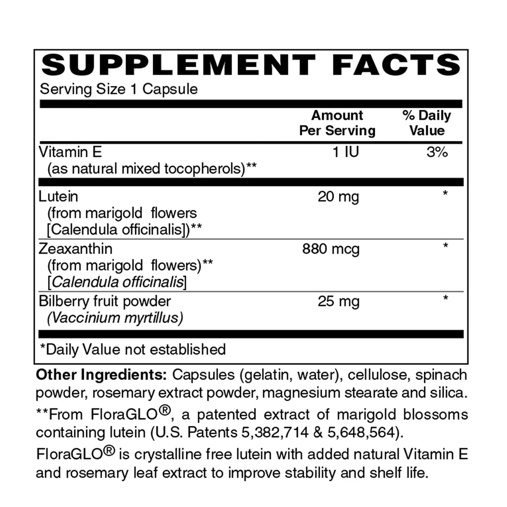 Holly Hill Health Foods, Lutein Plus For Vision Sizeupport With FloraGLO, 120 Capsules