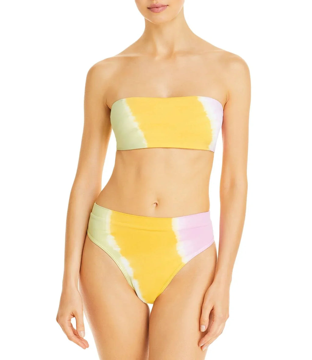 L Sizepace Women's Beach Wave Bandeau Bikini Tops, Yellow, X-Sizemall