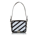 Pre-Owned Authenticated Off-Ivory Binder Clip Crossbody Bag Calf Leather Black Unisex (Good)
