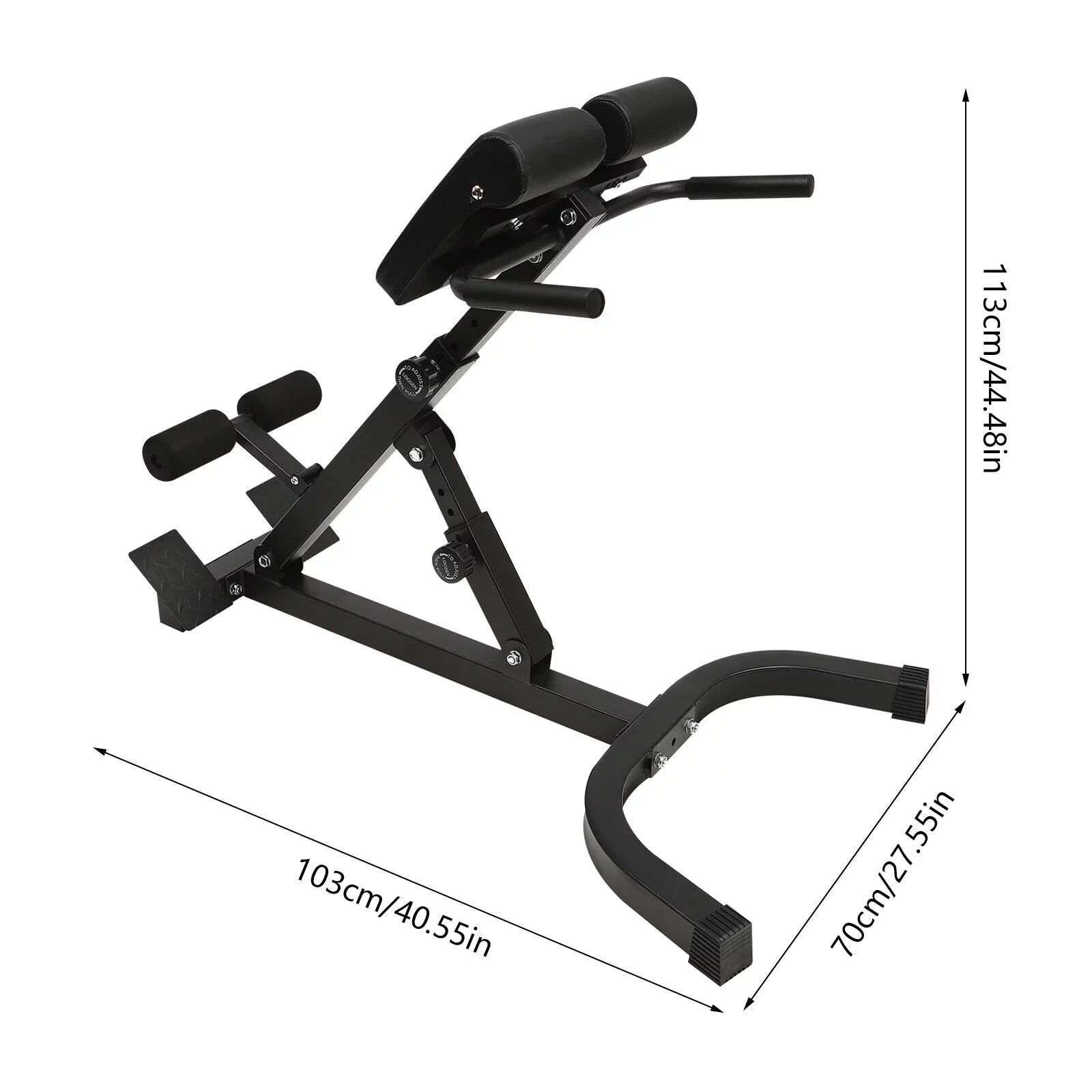 Roman Chair Back Extension Machine Hyperextension Bench with Angle Height Adjust